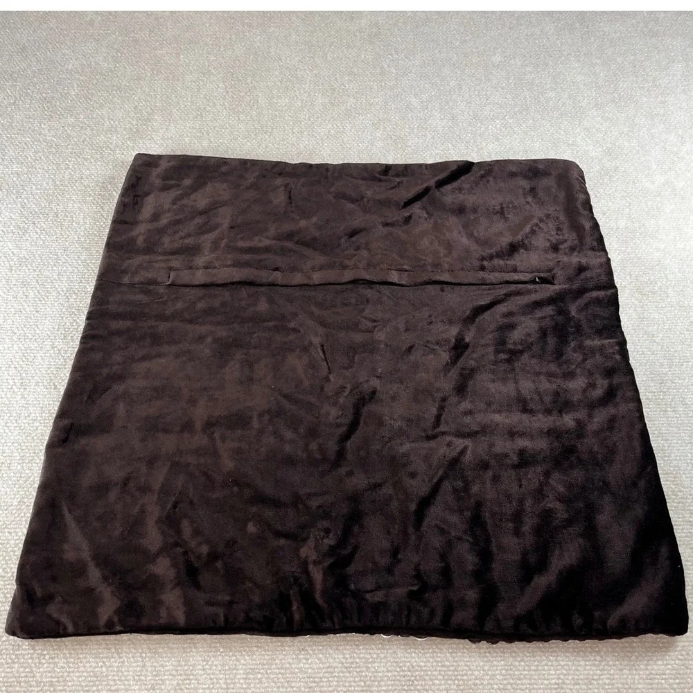 Brown Velvet Chunky Rhinestone Zipper Pillow‎ Cover 17